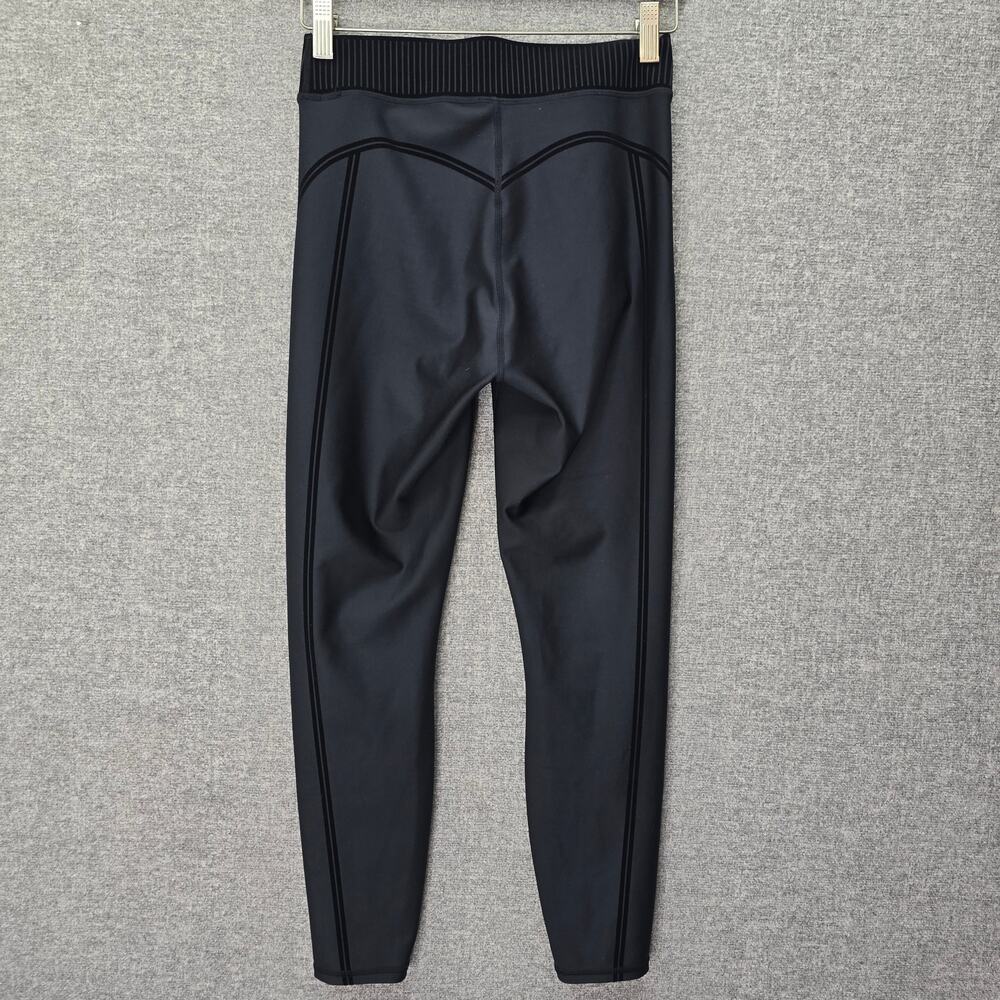 alo YOGA AIRLIFT HIGH-WAIST BLACK LEGGINGS VELVET STRIPE, SIZE S - Picture 2 of 6